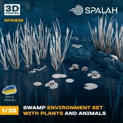Spalah 31835 1/35 Swamp Environment With Plants And Animals 3d Printed Resin Kit