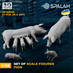 Spalah 32635 1/35 Set Of Figures Pigs 7 Pcs. 3d Printed Resin Kit