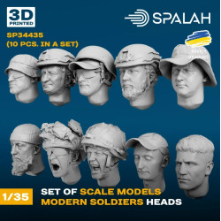 Spalah Sp34435 1/35 Set Of Scale Models Modern Soldiers Heads 10 Pcs