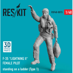 Reskit Rsf48-0015 1/48 F 35 Lightning Ii Female Pilot Standing On A Ladder Type 1 3d Printed
