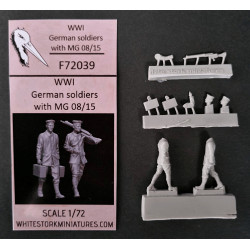 White Stork Miniatures F72039 1/72 Wwi German Soldiers With Mg 08/15 Resin Unassembled Unpainted