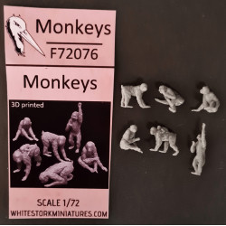 White Stork Miniatures F72076 1/72 Monkeys Resin Unassembled Unpainted Kit