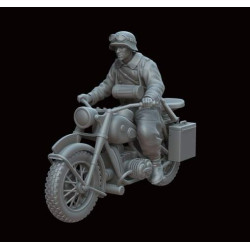 White Stork Miniatures M72002 1/72 Bmw R75 With German Soldier Resin Unassembled Upainted Kit