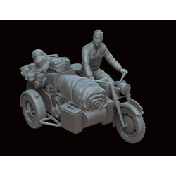 White Stork Miniatures M72004 1/72 Bmw R75 With Sidecar And Dak Soldier Resin Unassembled Upainted Kit