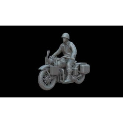 Wwhite Stork Miniatures M72005 1/72 Wla Motorcycle With Us Soldier Resin Upainted Kit