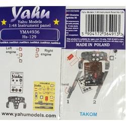 Yahu Model Yma4936 1/48 Instrument Panel Hs-129 Takom