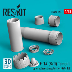 Reskit Rsu48-0194 1/48 F14 B D Tomcat Open Exhaust Nozzles For Gwh Kit 3d Printed