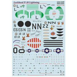 Print Scale 72-498 1/72 Decal For P38 Lightning In Bare Metal Accessories For Aircraft