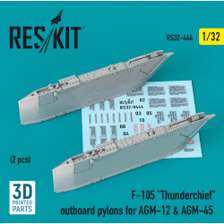 Reskit Rs32-0444 1/32 F 105 Thunderchief Outboard Agm 12 Agm 45 Pylons 2 Pcs 3d Printing