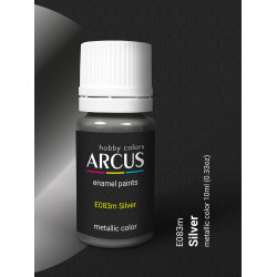 Arcus 083 Enamel Paint Metallic Color Silver Saturated Color 10ml