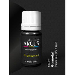 Arcus 092 Enamel Paint Metallic Color Gunmetal Saturated Color 10ml