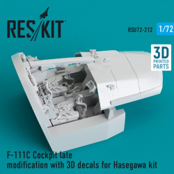 Reskit Rsu72-0212 1/72 F111c Cockpit Late Modification With 3d Decals For Hasegawa Kit 3d Printed
