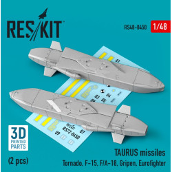 Reskit Rs48-0450 1/48 Taurus Missiles 2 Pcs Tornado F15 Fa18 Gripen Eurofighter 3d Printed