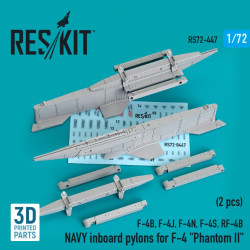 Reskit Rs72-0447 1/72 Navy Inboard Pylons For F4 Phantom Ii 2 Pcs F4b F4j F4n F4s Rf4b 3d Printed