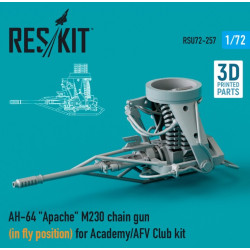 Reskit Rsu72-0257 1/72 Ah64 Apache M230 Chain Gun In Fly Position For Academy Afv Club Kit 3d Printing