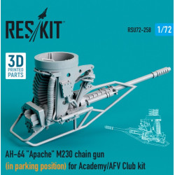 Reskit Rsu72-0258 1/72 Ah64 Apache M230 Chain Gun In Parking Position For Academy Afv Club Kit 3d Printing