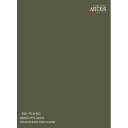 Arcus A598 Acrylic Paint Fs 34102 Medium Green Saturated Color