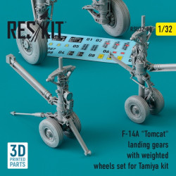 Reskit Rsu32-0088 1/32 F14a Tomcat Landing Gears With Weighted Wheels Set For Tamiya Kit 3d Printing