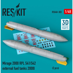 Reskit Rsu48-0303 1/48 Mirage 2000 Rpl 541 542 External Fuel Tanks 2000lt 2 Pcs 3d Printing