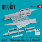 Reskit Rs48-0447 1/48 Navy Inboard Pylons For F4 Phantom Ii 2 Pcs F4b F4j F4n F4s Rf4b 3d Printed