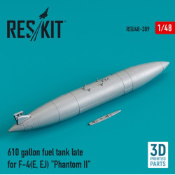 Reskit Rsu48-0309 1/48 610 Gallon Fuel Tank Late For F4 E Ej Phantom 3d Printing