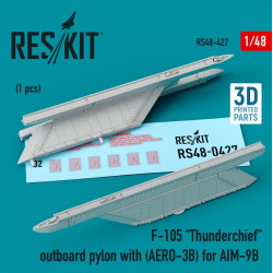 Reskit Rs48-0427 1/48 F 105 Thunderchief Outboard Pylon Aero 3b For Aim 9b 3d Printing