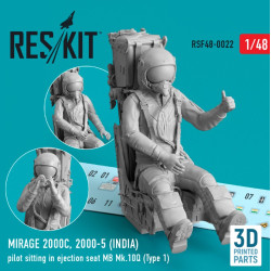 Reskit Rsf48-0022 1/48 Mirage 2000c 2000 5 India Pilot Sitting In Ejection Seat Mb Mk.10q Type 1 3d Printed