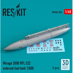 Reskit Rsu48-0304 1/48 Mirage 2000 Rpl 522 External Fuel Tank 1300lt 3d Printing