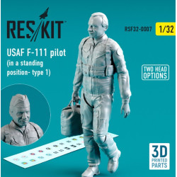 Reskit Rsf32-0007 1/32 Usaf F111 Pilot In A Standing Position Type 1 3d Printing