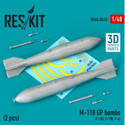 Reskit Rs48-0433 1/48 M118 Gp Bombs 2 Pcs F105 F100 F4 3d Printing