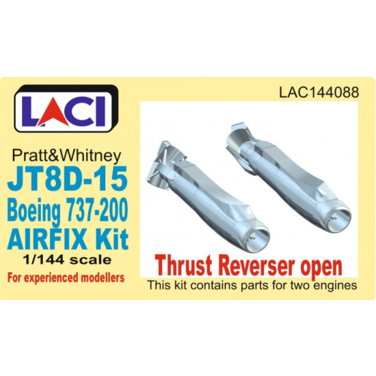 Laci 144088 1/144 Jt8d-15 Boeing 737-200 Thrust Reverser Open Engines 2pcs Airfix