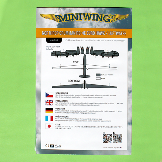 Miniwing 310 1/144 Northrop Grumman Rq-4b Euro Hawk Luftwaffe Unmanned Aircraft