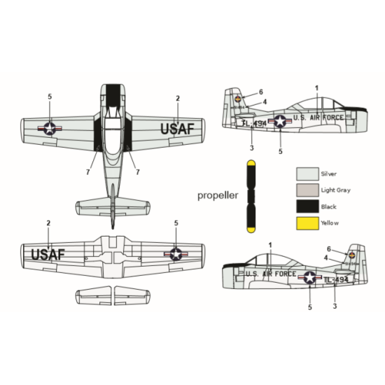 Miniwing 313 1/144 North American T-28a Trojan / Usaf American Trainer Aircraft