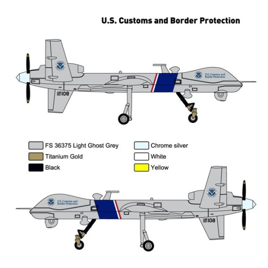 Miniwing 330 1/144 General Atomics Mq-9 Reaper Us Customs And Border Aircraft