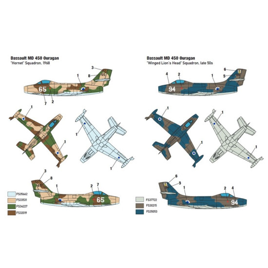 Miniwing 341 1/144 Dassault Ouragan Md.450 2in1 French Fighter Israeli Af