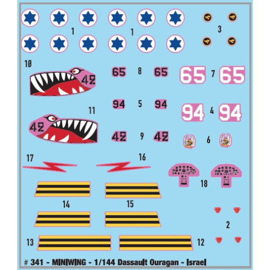 Miniwing 341 1/144 Dassault Ouragan Md.450 2in1 French Fighter Israeli Af