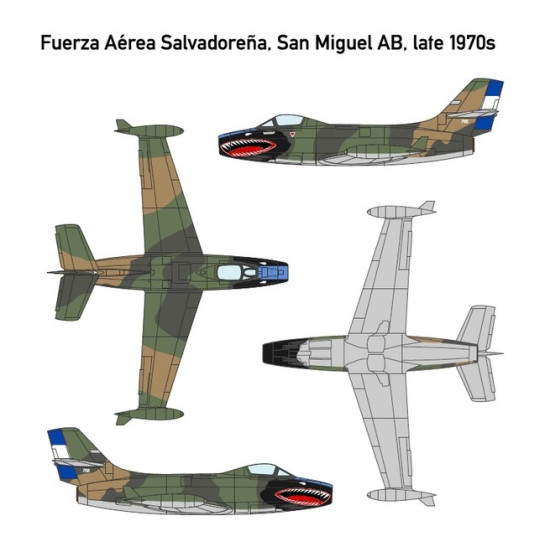 Miniwing 344 1/144 Dassault Ouragan Md.450 French Fighter El Salvador Fuerza