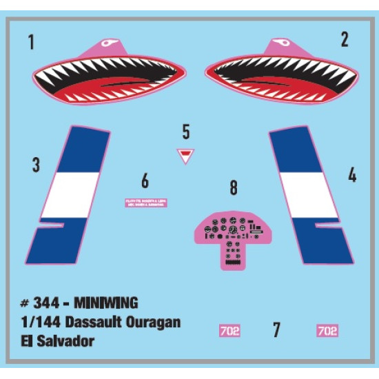 Miniwing 344 1/144 Dassault Ouragan Md.450 French Fighter El Salvador Fuerza