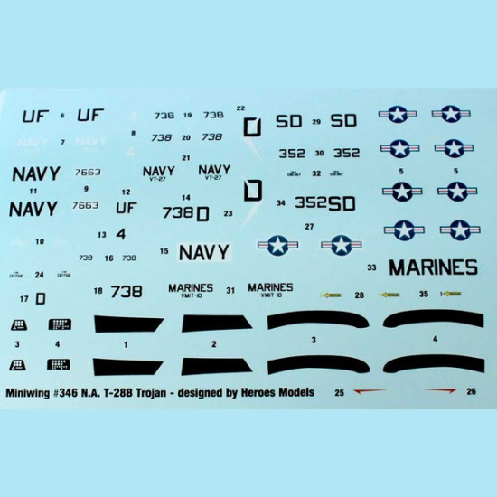 Miniwing 346 1/144 North American T-28b Trojan American Trainer Us Marines, Navy