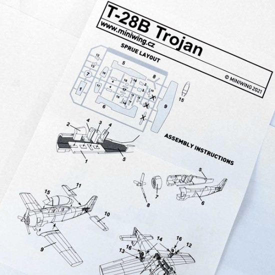 Miniwing 346 1/144 North American T-28b Trojan American Trainer Us Marines, Navy