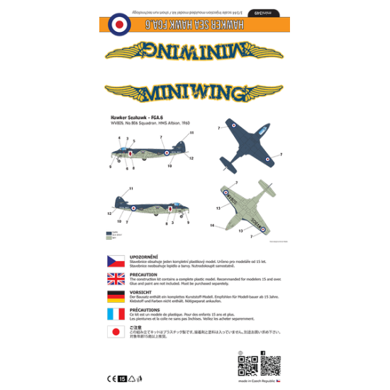 Miniwing 349 1/144 Hawker Sea Hawk Fga.6 British Fighter Aircraft Royal Navy Faa