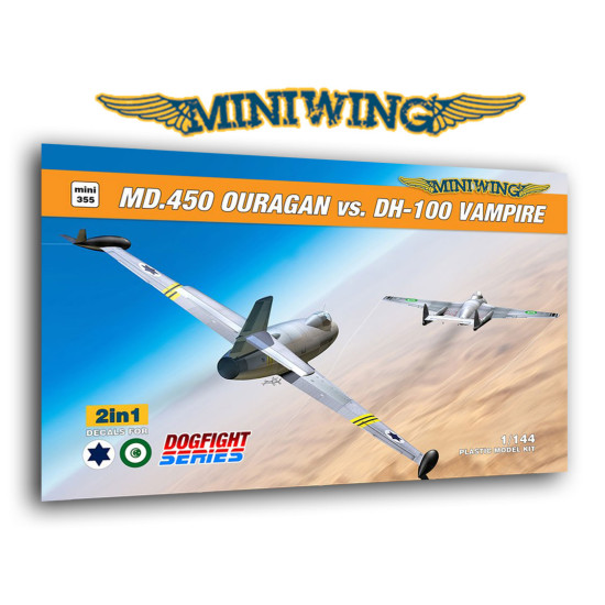 Miniwing 355 1/144 Md.450 Dassault Ouragan Vs. Dh-100 Vampire 2pcs Fighters