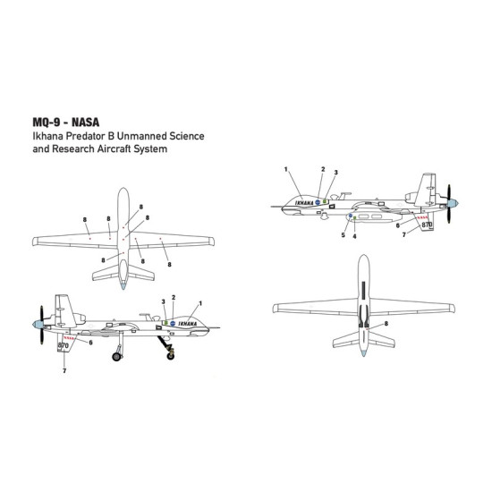 Miniwing 356 1/144 General Atomics Mq-9 Reaper / Nasa Unmanned Research Aircraft