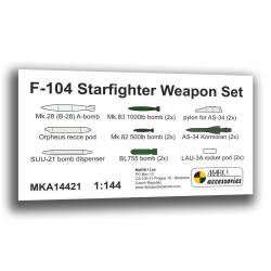 Mark I Mka14421 1/144 F-104 Starfighter Weapon Set Resin Ammo