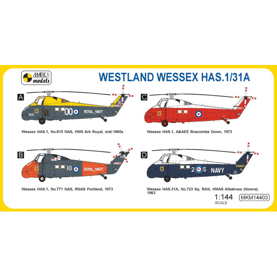 Mark I Mkm144003 1/144 Westland Wessex Has.1/Has.31a British Multi-role Helicopter