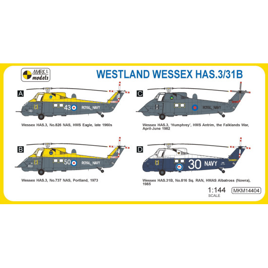 Mark I Mkm144004 1/144 Westland Wessex Has.1/Has.31a Anti-submarine Helicopter