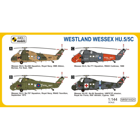 Mark I Mkm144024 1/144 Westland Wessex Hu.5/5c Versatile Helicopter