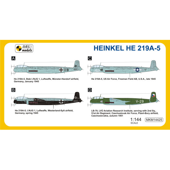 Mark I Mkm144025 1/144 Heinkel He 219a-5 Uhu Night Owl German Heavy Bomber