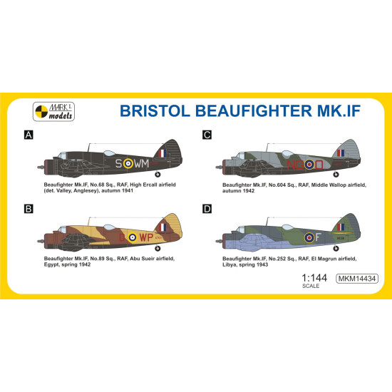 Mark I Mkm144034 1/144 Bristol Beaufighter Mk.if Night Fighter British Bomber