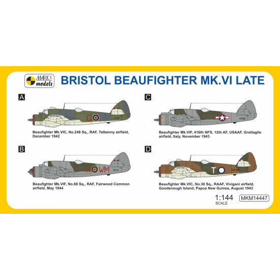 Mark I Mkm144047 1/144 Bristol Beaufighter Mk.vi Late Dihedral Tailplane Fighter